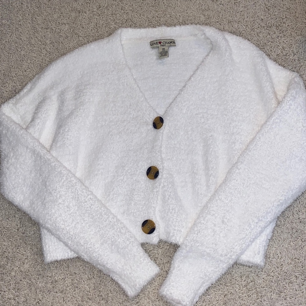 White cardigan